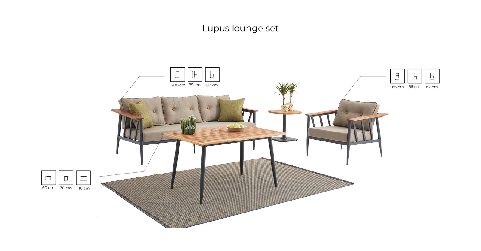 Lupus lounge set dimenzije